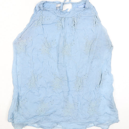 Alice Rinaldi Womens Blue Viscose Basic Tank Size M Round Neck
