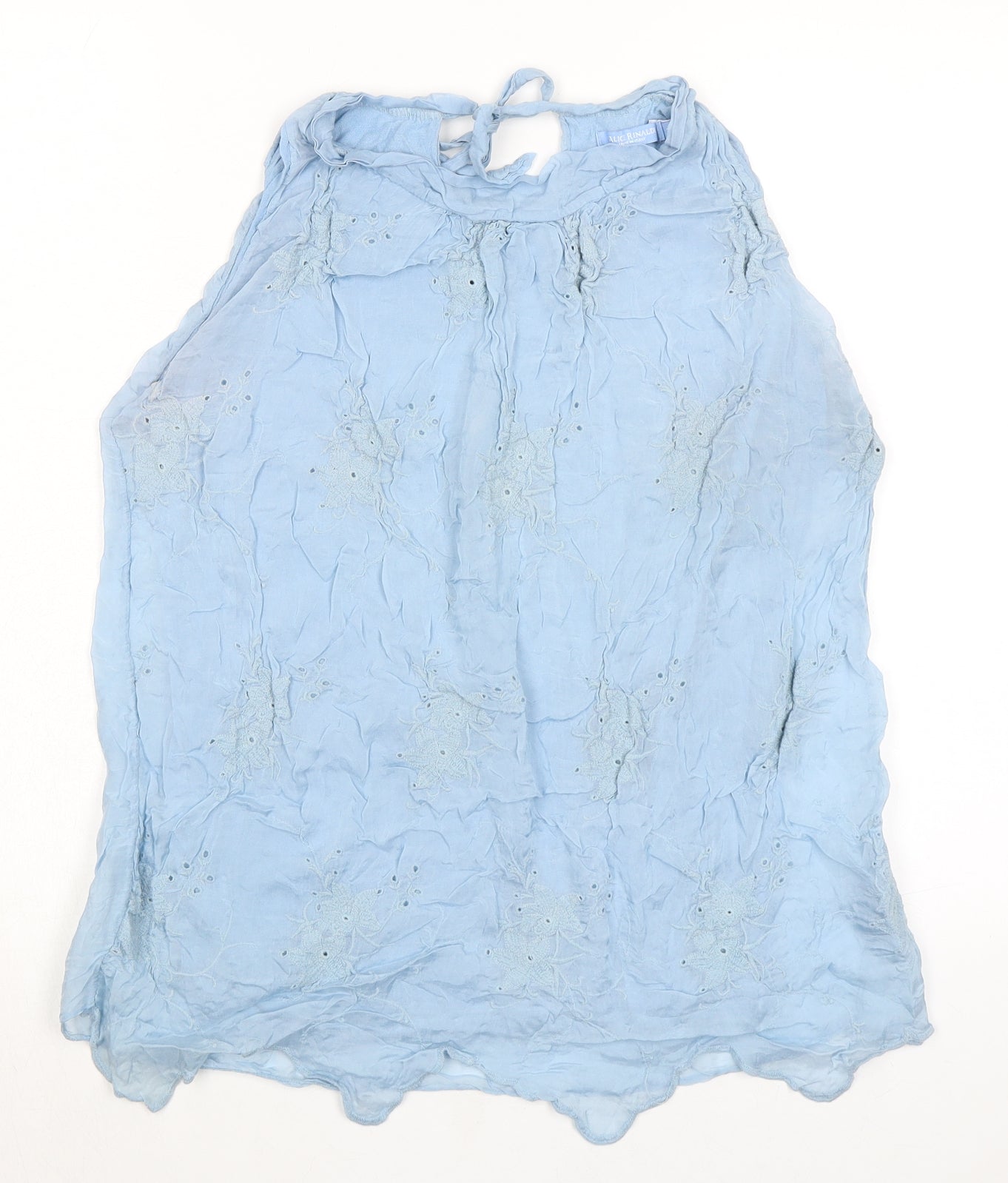 Alice Rinaldi Womens Blue Viscose Basic Tank Size M Round Neck