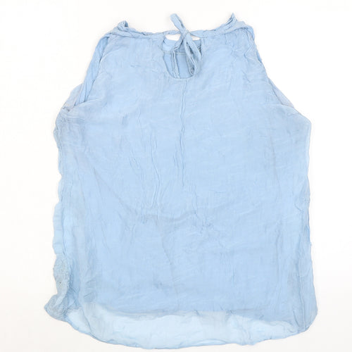 Alice Rinaldi Womens Blue Viscose Basic Tank Size M Round Neck