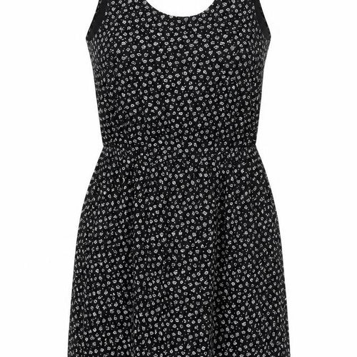 Divided by H&M Womens Black Geometric Polyester Tank Dress Size 8 Scoop Neck Pullover