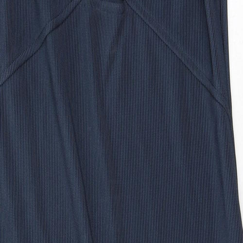 Topshop Womens Blue Polyester Tank Dress Size 14 V-Neck Pullover - Cold Shoulder
