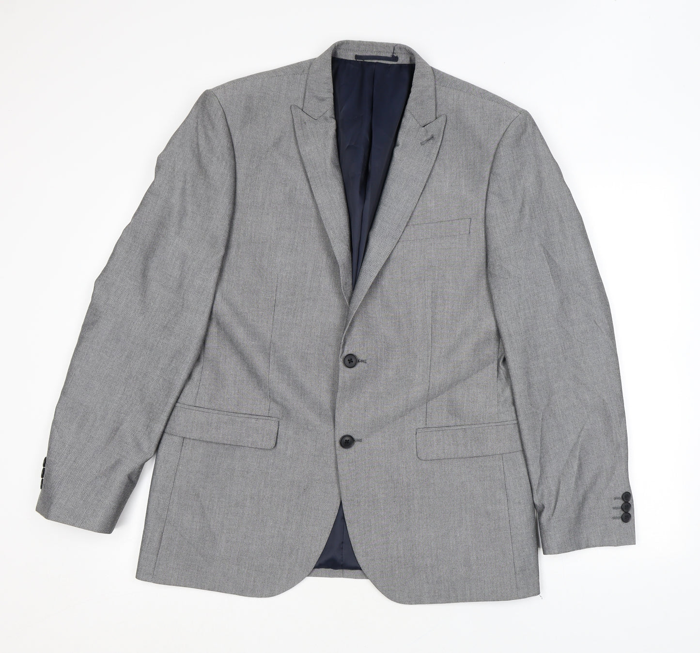 NEXT Mens Grey Polyester Jacket Suit Jacket Size 40 Regular