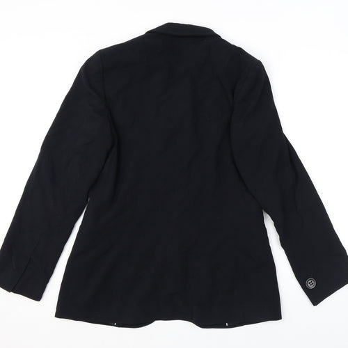 Marks and Spencer Womens Black Polyester Jacket Blazer Size 16