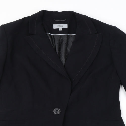 Marks and Spencer Womens Black Polyester Jacket Blazer Size 16