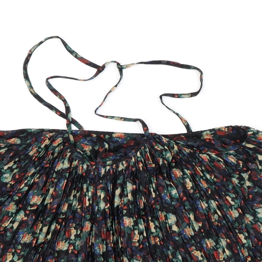 Kimchi Blue Womens Black Floral Polyester Basic Tank Size M Halter