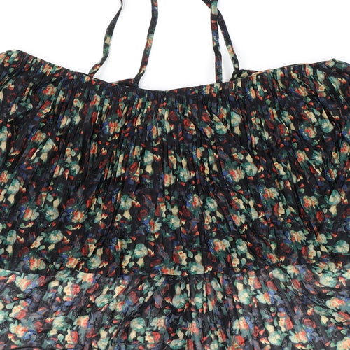 Kimchi Blue Womens Black Floral Polyester Basic Tank Size M Halter