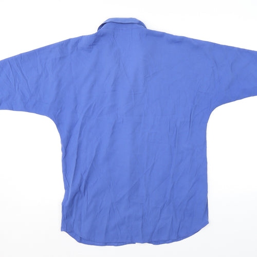Etam Womens Blue Polyester Basic Button-Up Size 10 Collared
