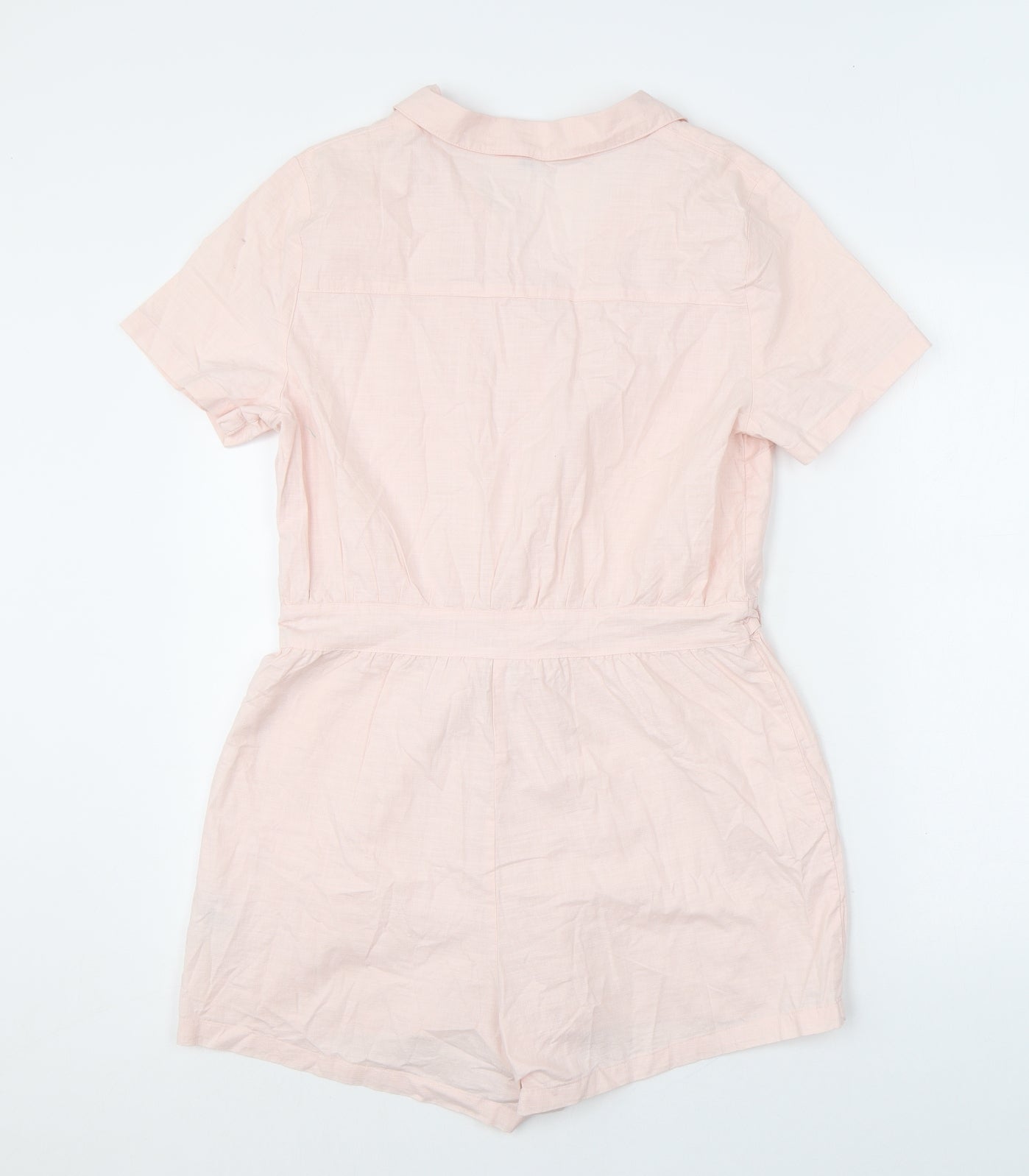 Divided by H&M Womens Pink Cotton Playsuit One-Piece Size 10 L3 in Button