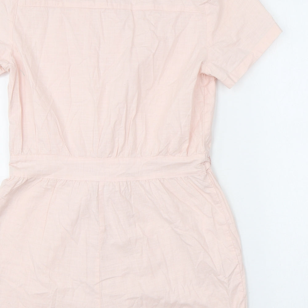 Divided by H&M Womens Pink Cotton Playsuit One-Piece Size 10 L3 in Button