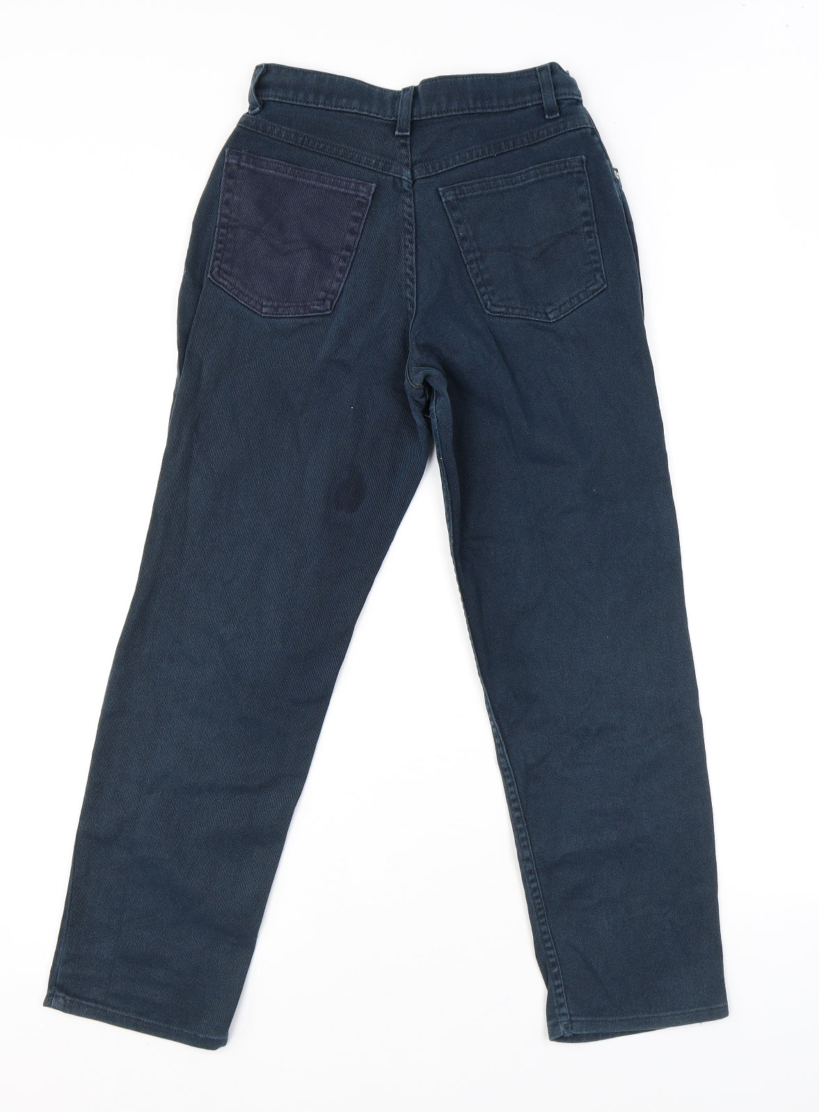 Marks and Spencer Womens Blue Cotton Straight Jeans Size 8 L25 in Regular Zip