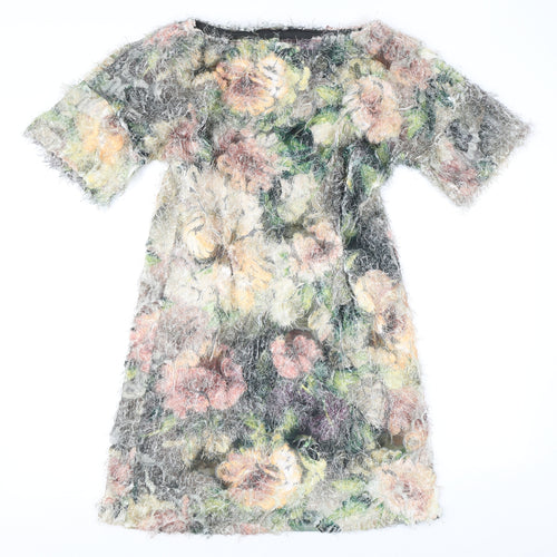Dori Premiere Womens Multicoloured Floral Polyester Mini Size L Boat Neck Pullover