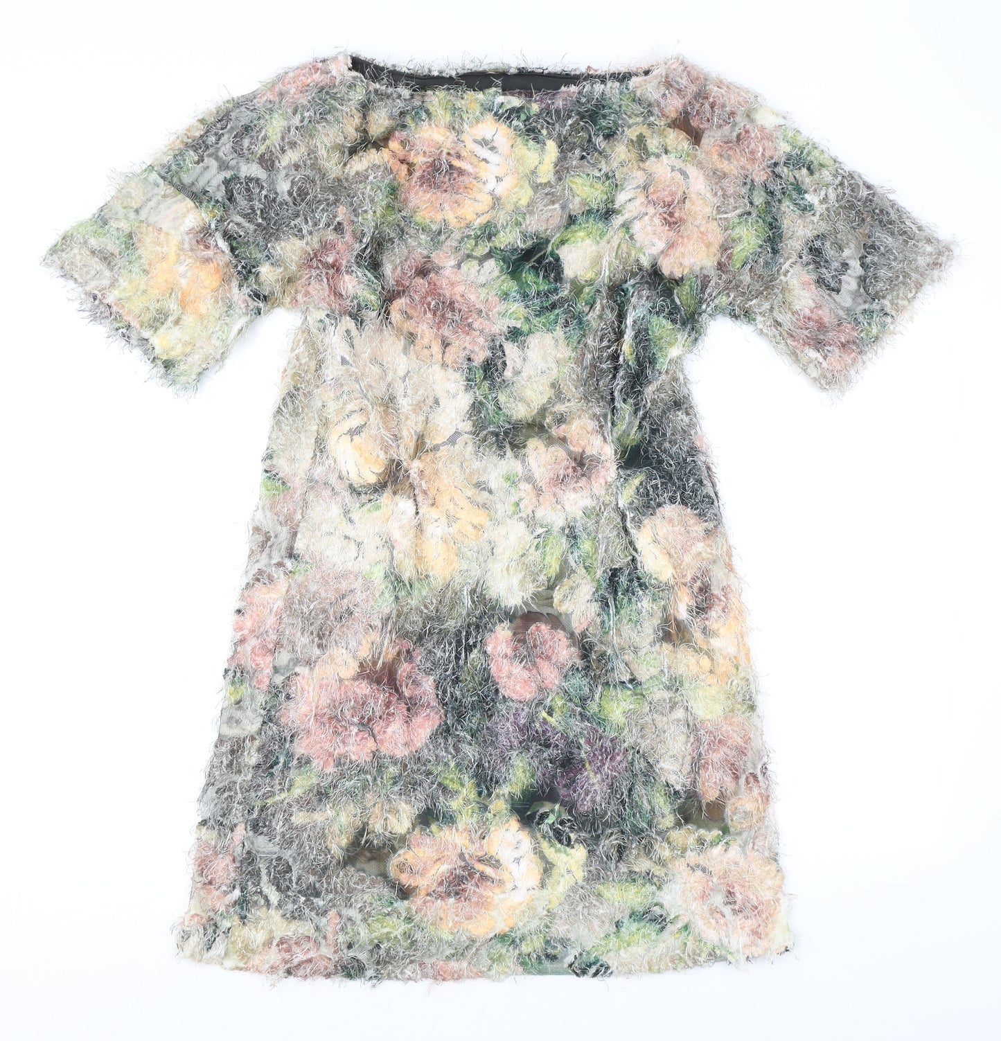 Dori Premiere Womens Multicoloured Floral Polyester Mini Size L Boat Neck Pullover