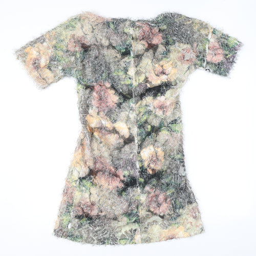 Dori Premiere Womens Multicoloured Floral Polyester Mini Size L Boat Neck Pullover
