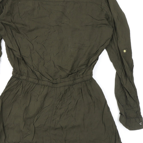 New Look Womens Green Viscose Playsuit One-Piece Size 10 L3 in Pullover
