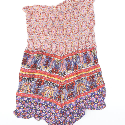 Innocence Womens Orange Geometric Viscose Playsuit One-Piece Size 14 L3 in Pullover