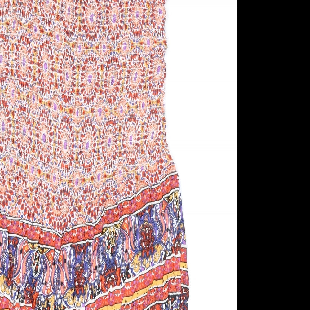 Innocence Womens Orange Geometric Viscose Playsuit One-Piece Size 14 L3 in Pullover