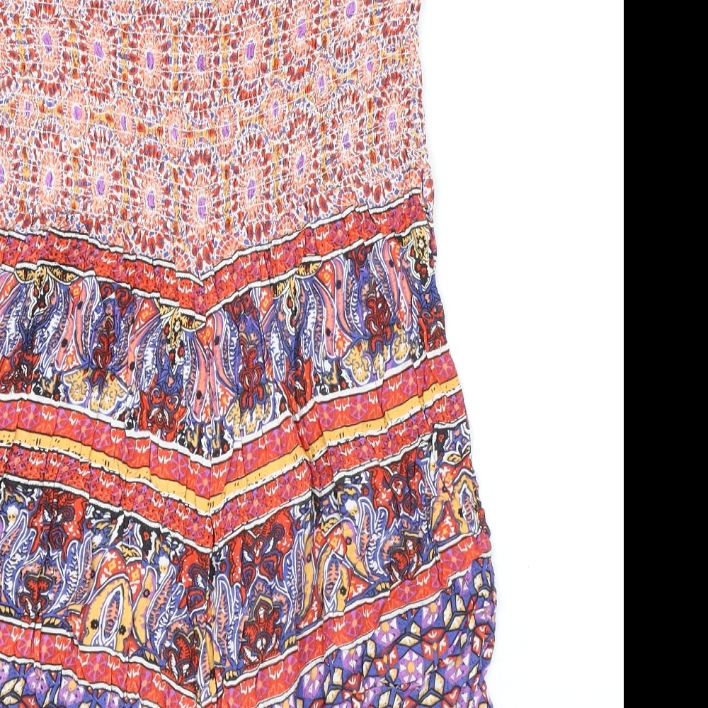 Innocence Womens Orange Geometric Viscose Playsuit One-Piece Size 14 L3 in Pullover