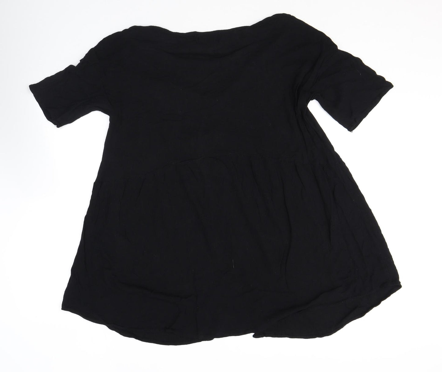Missguided Womens Black Polyester Basic Button-Up Size 14 Scoop Neck