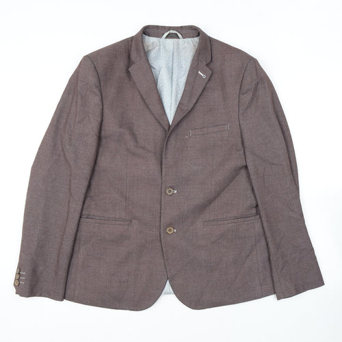 Marks and Spencer Mens Purple Polyester Jacket Suit Jacket Size 40 Regular