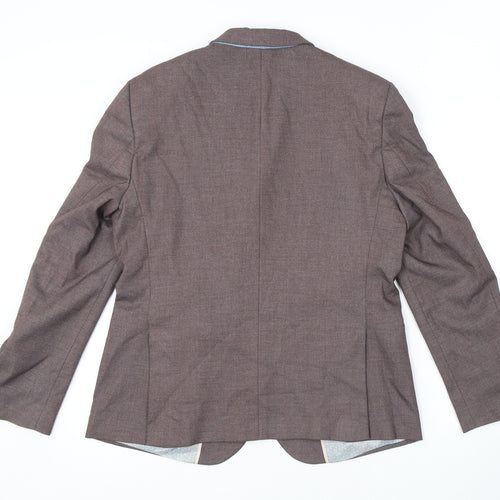 Marks and Spencer Mens Purple Polyester Jacket Suit Jacket Size 40 Regular