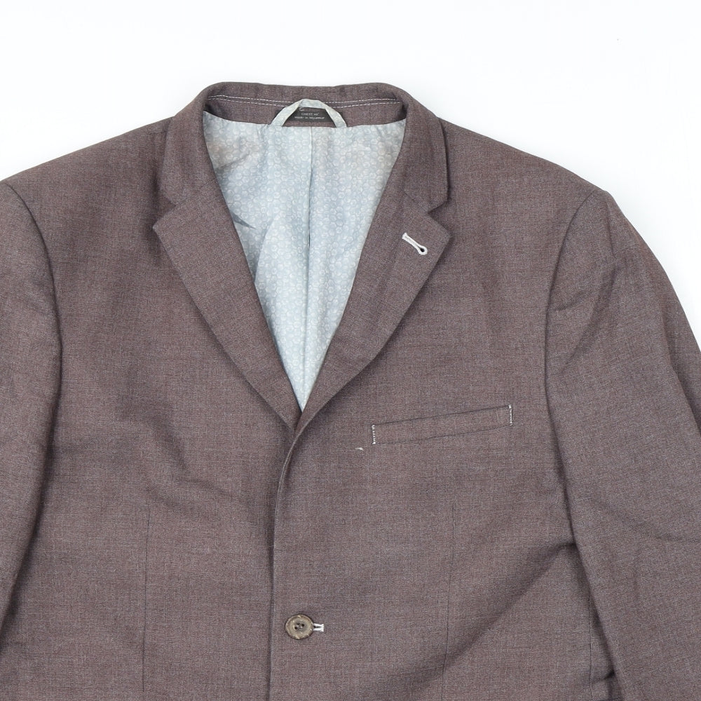 Marks and Spencer Mens Purple Polyester Jacket Suit Jacket Size 40 Regular