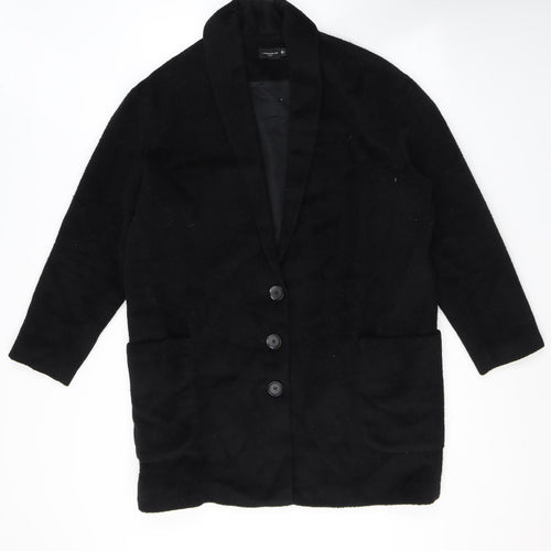 Liebeskind Berlin Womens Black Overcoat Coat Size 14 Button