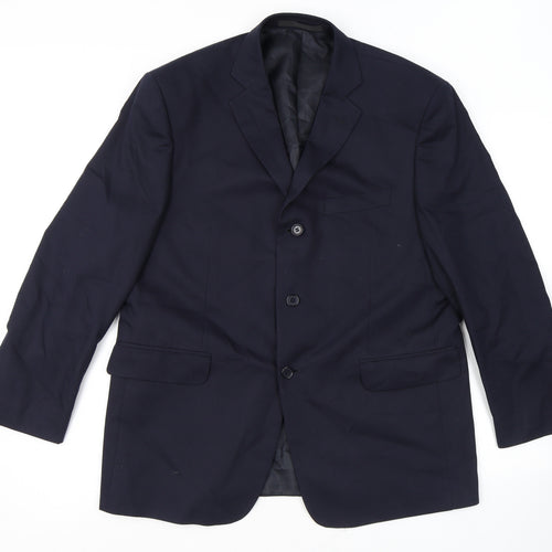 Marks and Spencer Mens Blue Polyester Jacket Suit Jacket Size 42 Regular