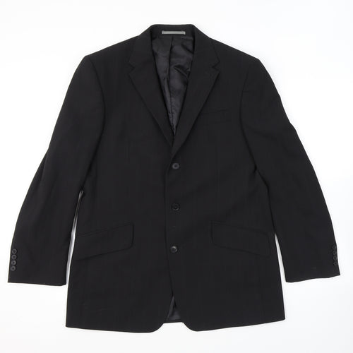 NEXT Mens Black Polyester Jacket Suit Jacket Size 40 Regular
