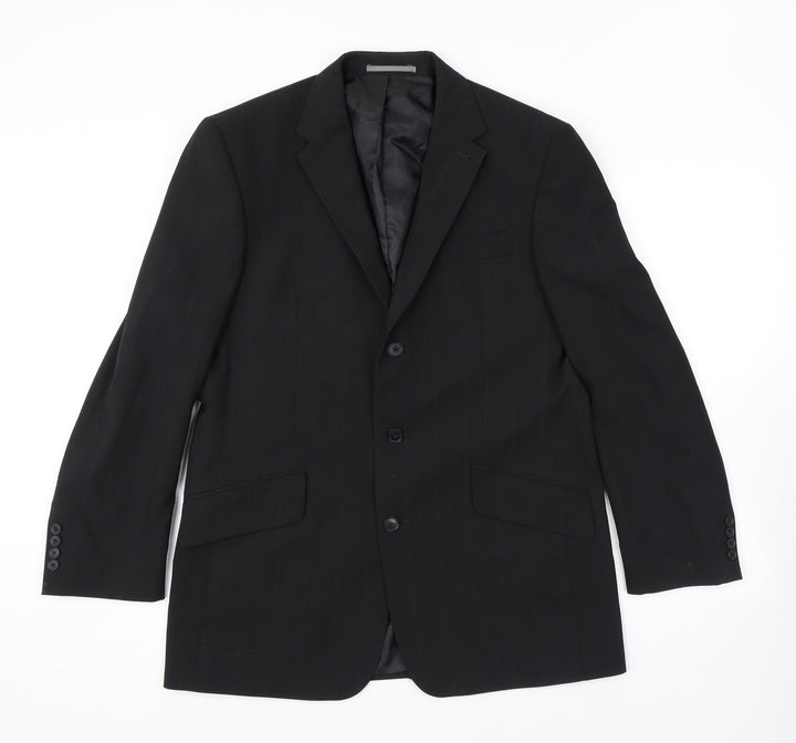 NEXT Mens Black Polyester Jacket Suit Jacket Size 40 Regular