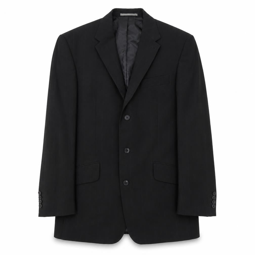 Front view of Next men’s black polyester jacket suit jacket, size 40, regular