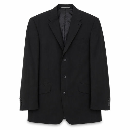 Front view of Next men’s black polyester jacket suit jacket, size 40, regular