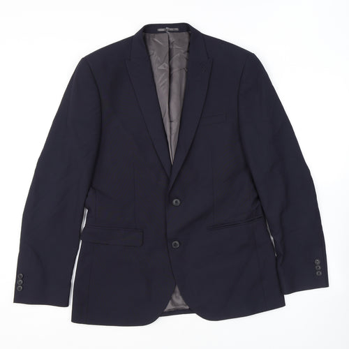NEXT Mens Blue Polyester Jacket Suit Jacket Size 40 Regular