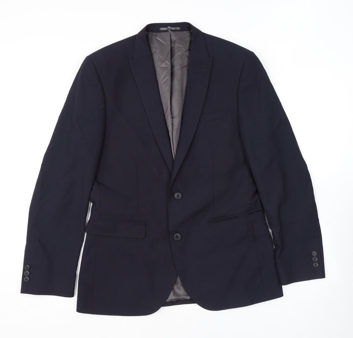 NEXT Mens Blue Polyester Jacket Suit Jacket Size 40 Regular