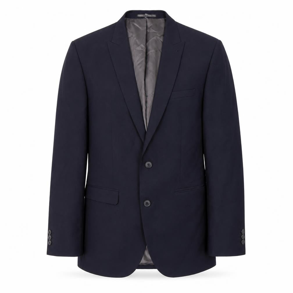 Front view of Next men’s blue polyester jacket suit jacket, size 40, regular