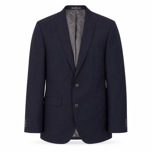 Front view of Next men’s blue polyester jacket suit jacket, size 40, regular