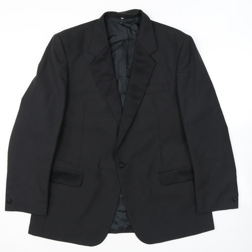 Executex Mens Black Polyester Tuxedo Suit Jacket Size 44 Regular