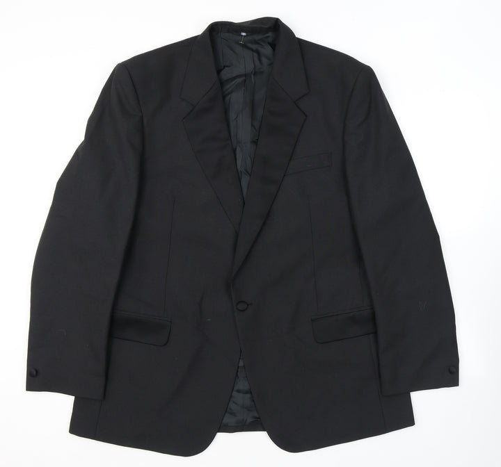 Executex Mens Black Polyester Tuxedo Suit Jacket Size 44 Regular