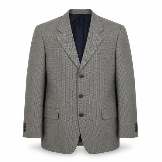 Front view of Debenhams & Freebody men’s brown check wool jacket blazer, size 38, regular