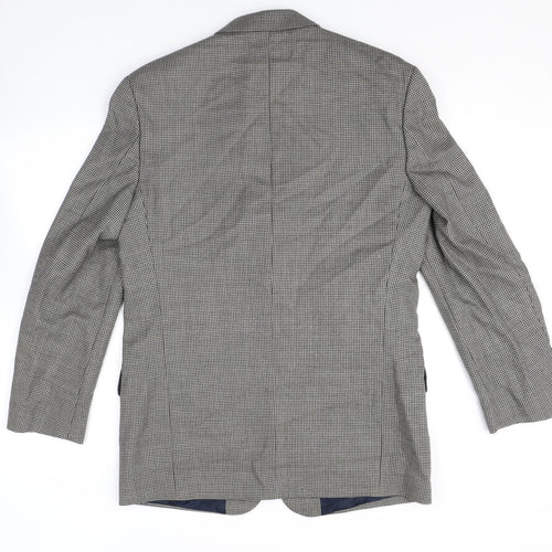 Debenham & Freebody Mens Brown Check Wool Jacket Blazer Size 38 Regular