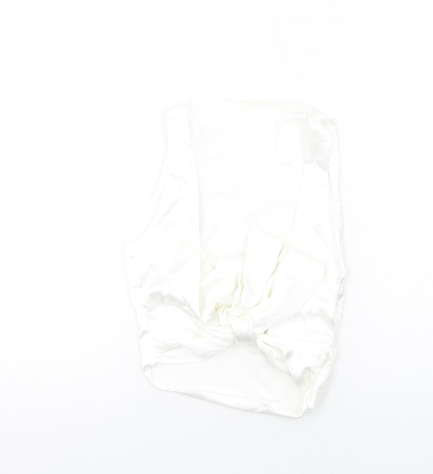 Zara Womens White Polyester Cropped Tank Size S Square Neck