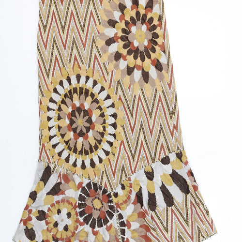 Missoni Womens Multicoloured Geometric Viscose Trumpet Skirt Size 16