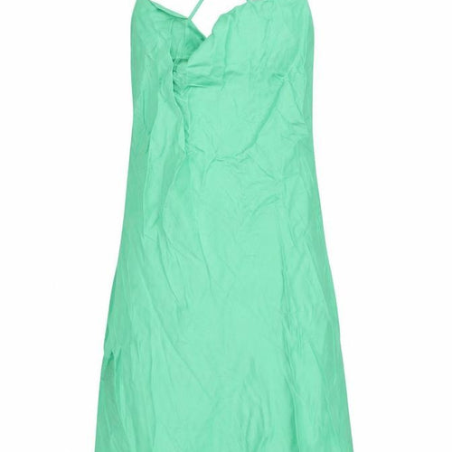 Zara Womens Green Viscose Slip Dress Size XS Cowl Neck Pullover
