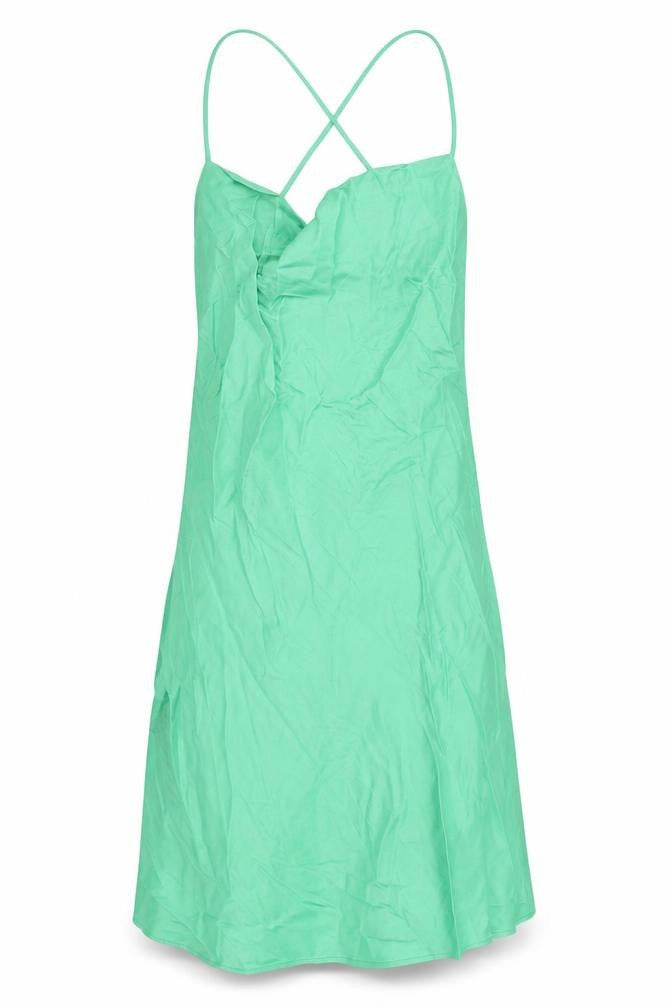 Zara Womens Green Viscose Slip Dress Size XS Cowl Neck Pullover