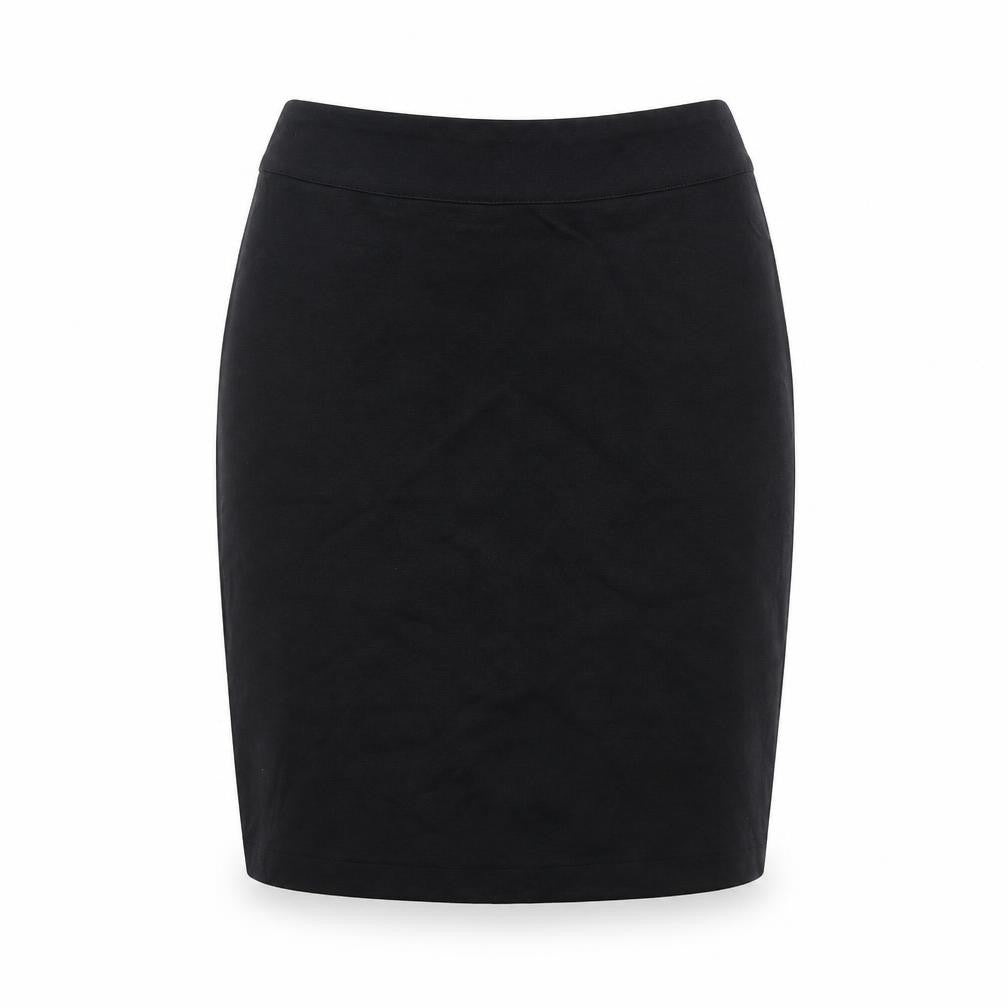 Fair Indigo Womens Black Cotton A-Line Skirt Size S Zip