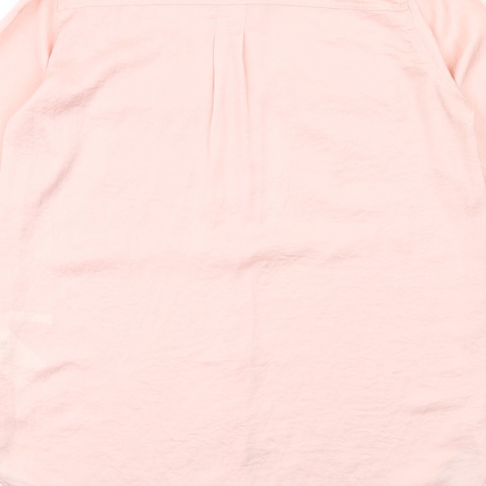 H&M Girls Pink Polyester Basic Button-Up Size 11-12 Years Collared Button - Kindness Is Cool
