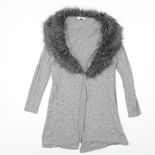 Nightingales Womens Grey V-Neck Viscose Cardigan Jumper Size 16