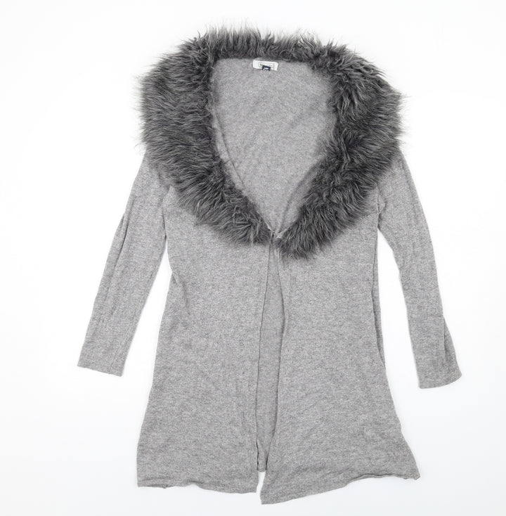 Nightingales Womens Grey V-Neck Viscose Cardigan Jumper Size 16