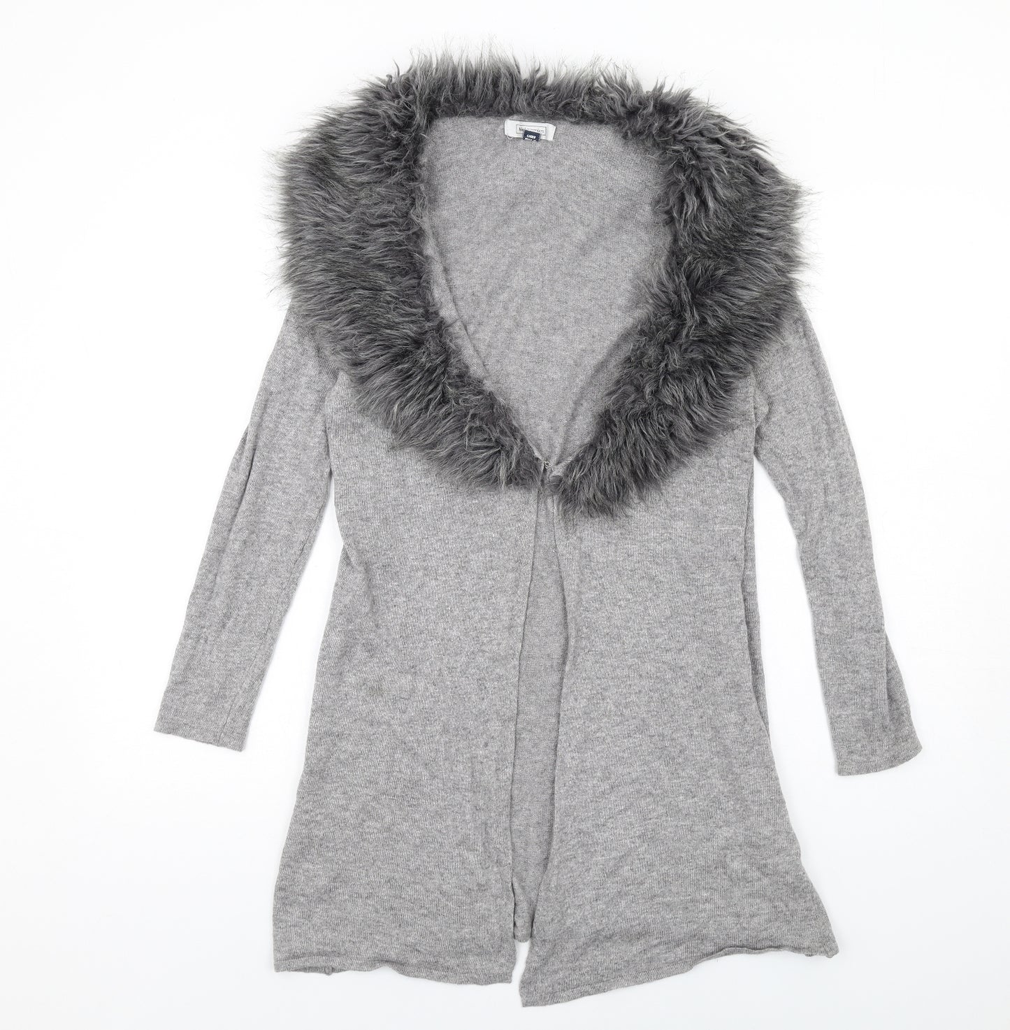 Nightingales Womens Grey V-Neck Viscose Cardigan Jumper Size 16