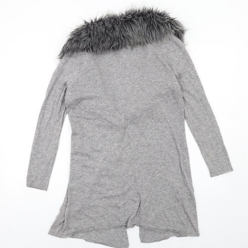 Nightingales Womens Grey V-Neck Viscose Cardigan Jumper Size 16