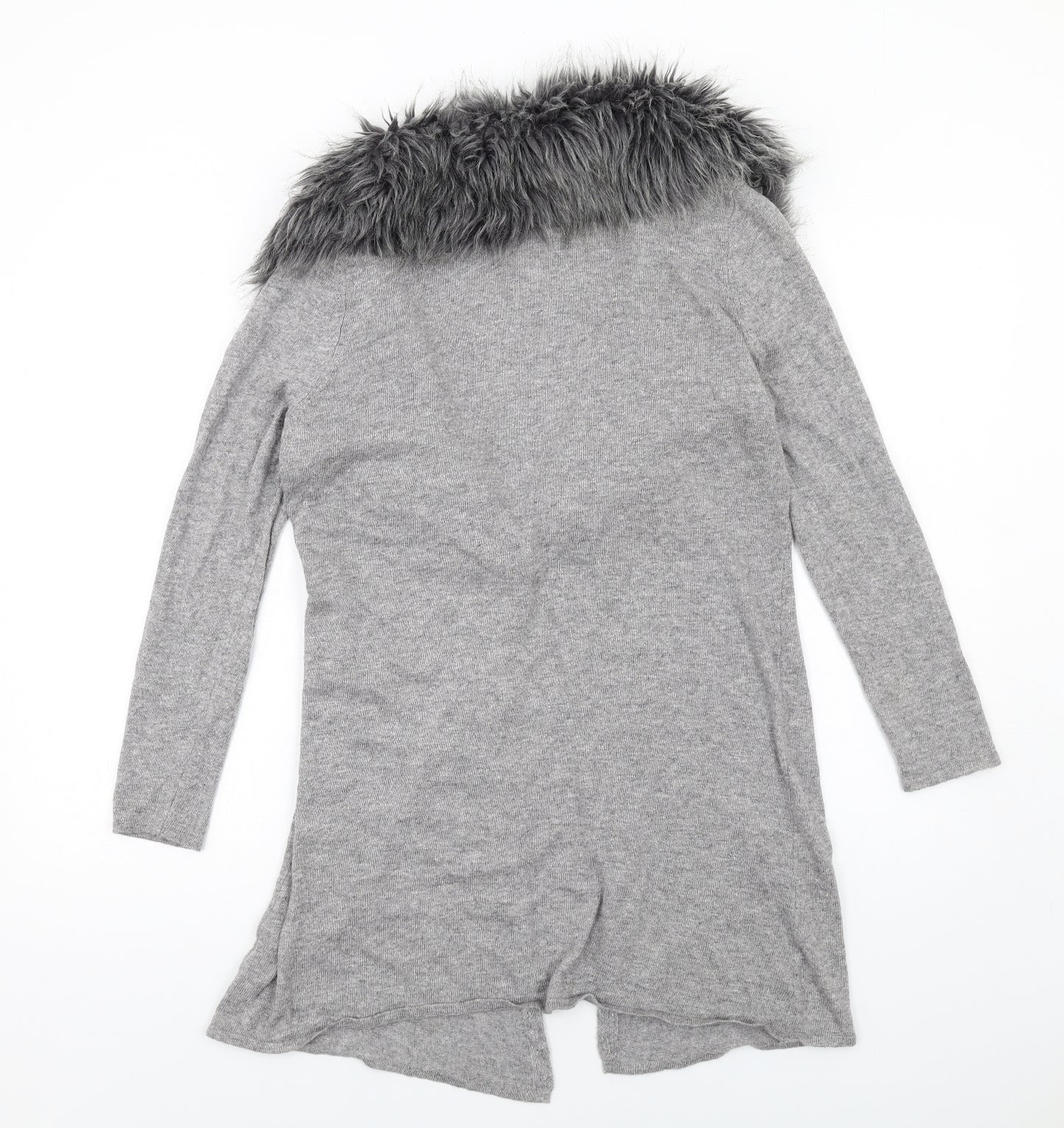 Nightingales Womens Grey V-Neck Viscose Cardigan Jumper Size 16